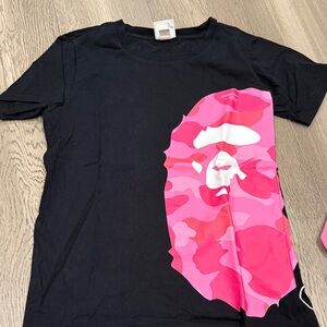 Women's Black and Pink Graphic Tee